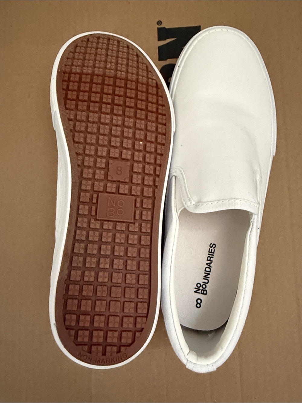 No Boundaries All-White Slip-On Canvas Shoes - Picture 2 of 2